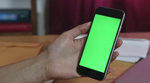 Girl Using green screen iphone Stock Footage 59775490