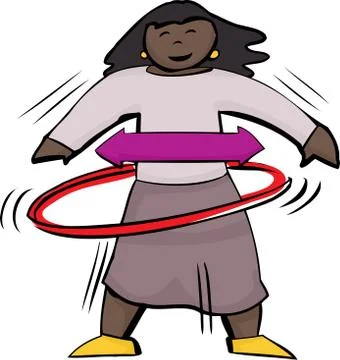 Girl Using Hula Hoop Stock Illustration