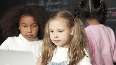 Girl using laptop programing engineering code and writing program. Erudition. Stock Footage 266177256