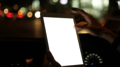 Girl Using Tablet In Car Stock Footage 239019915
