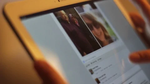 Girl Using Tablet  Close Up Of Hand And Tablet Stock Footage 96382901