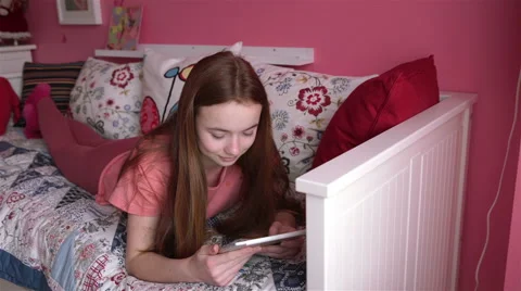 Girl using tablet Stock Footage 60033738