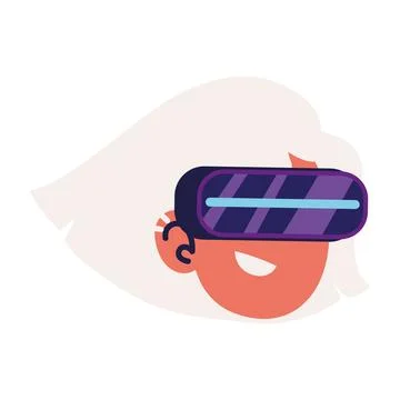 Girl using vr glasses Illustrazione stock