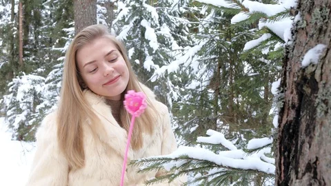 Girl with a valentine Stock Footage 86510652