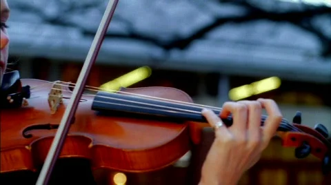 Girl Violin 35mm / HD Stock Footage