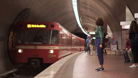 The girl is waiting for the train. Stock Footage 79114148