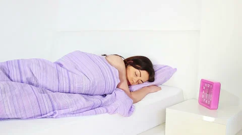 Girl waking up Stock Footage 38597791