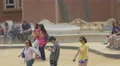 Girl walking and spinning in Park Guell, Barcelona 4k or 4k+ Resolution