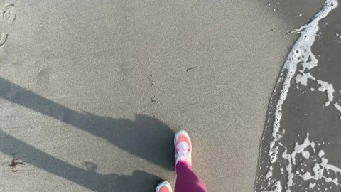 Girl Walking In Beach Stock Footage 172048309