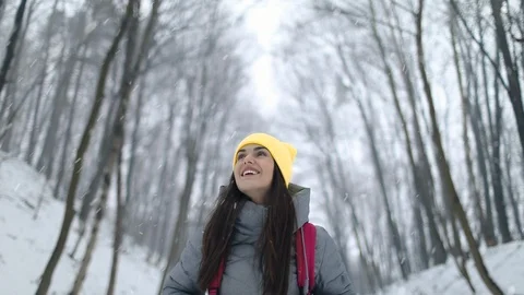 Girl Walking in Forest Stock-Footage 103770046