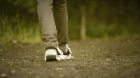 Girl walking on path 스톡 동영상 722497