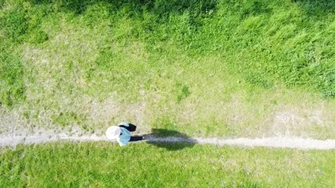 Girl walking on the path Video stock 274160916