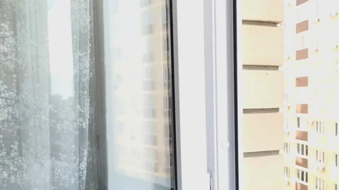 Girl washing the window Stock Footage 193106988