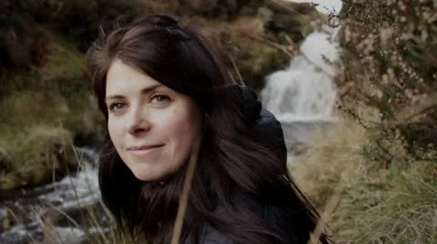 Girl At Waterfall Video stock 10600341