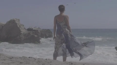 Girl. Waves. Ocean Stock Footage 78314710