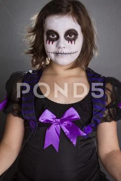 The girl wearing halloween make up Stock Photos