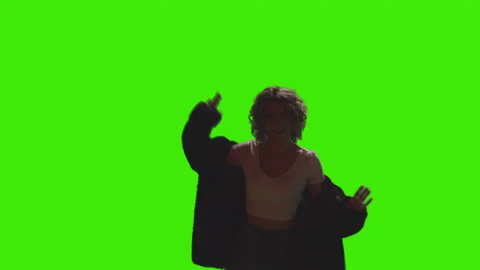 Girl wearing jacket dancing Video stock 172592408