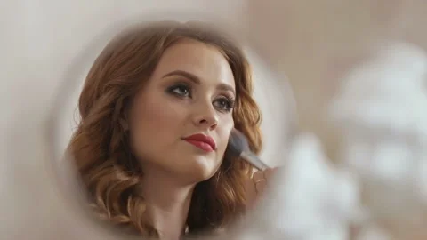 Girl by which do a make-up Stock Footage 93689746