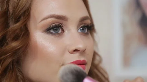 Girl by which do a make-up Stock Footage 93689861