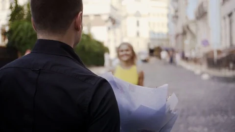 Girl whirl with a guy Stock Footage 80222353