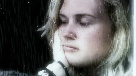 Girl in window Stock Footage 684402