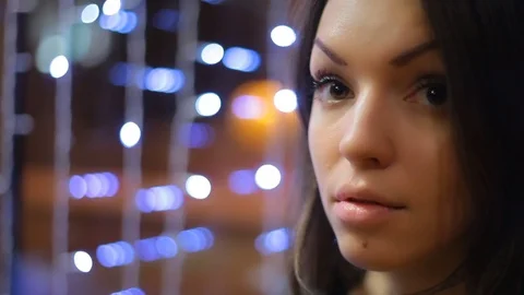 The girl at the window Video stock 70969199