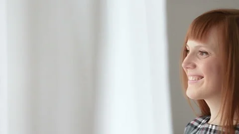 The girl at the window Stock Footage 87602463