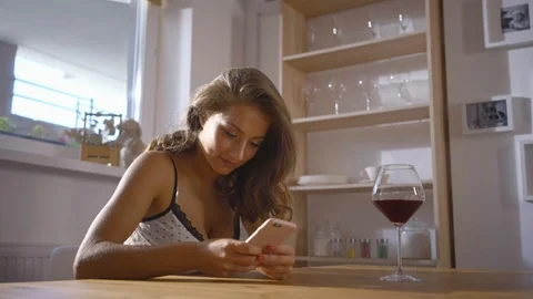 Girl wine Stock Footage 104373652
