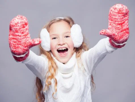 Girl in winter clothes Stock Photos