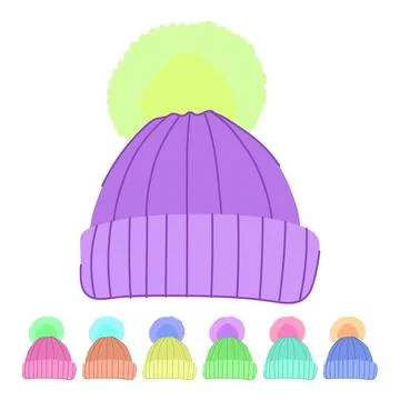 Girl winter hat kid vector cartoon graphic Stock Illustration