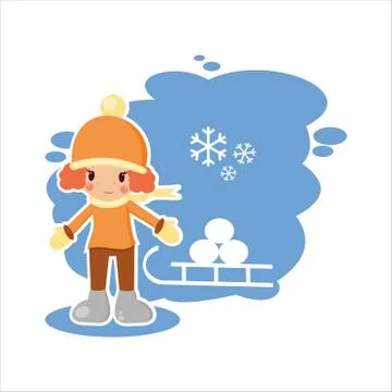 Girl from the winter set in vector format Stock Illustration