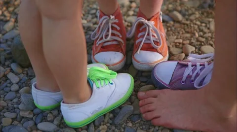 Girl Without Sneaker Stock Footage 50284131