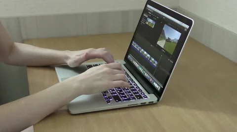Girl woking on computer Stock Footage 60220040