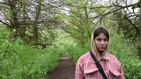 Girl in the woods Stock Footage 188521879