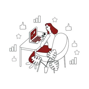 Girl at work Stock Illustration