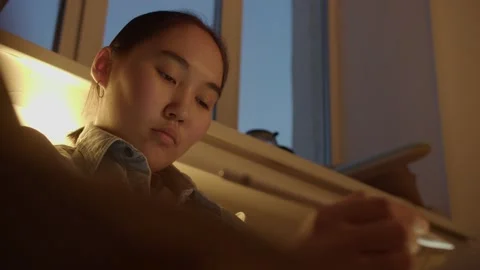 Girl work in the workshop Stock Footage 234875695