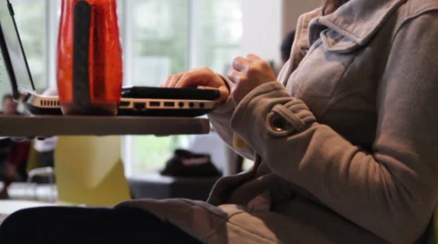 Girl working on a computer Stock Footage 36144267