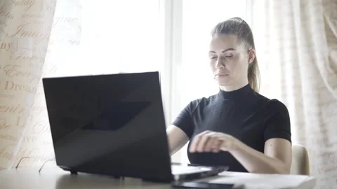Girl working on a computer Stock-Footage 241089353