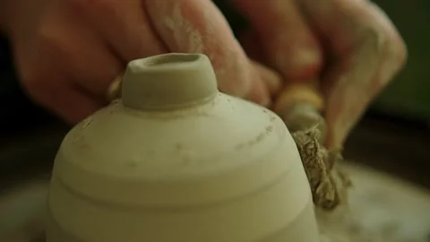 Girl working in her workshop pottery studio Stock Footage 234875808