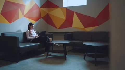 A girl working at a laptop Stock Footage 337736058