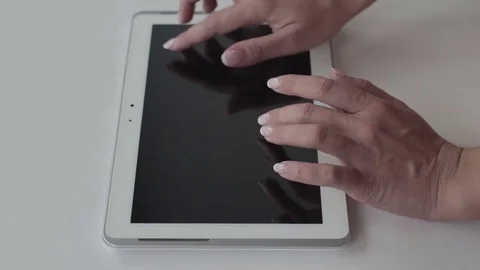 Girl working on a tablet Stock Footage 70353863