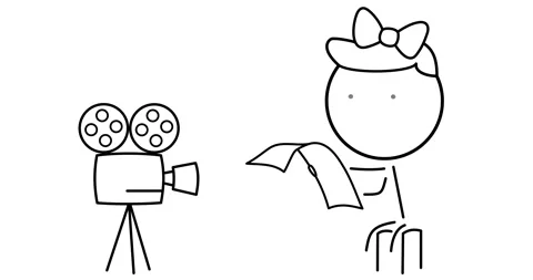 Girl working on television Stock Footage 301905053