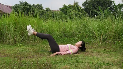 Girl Workout Stock Footage 124723568
