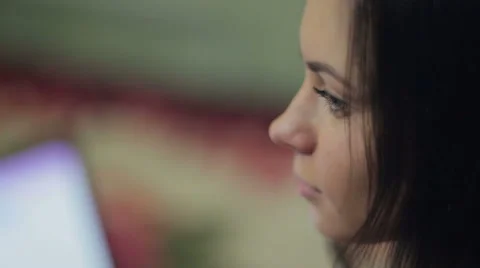 Girl works at the computer Stock Footage 58352045