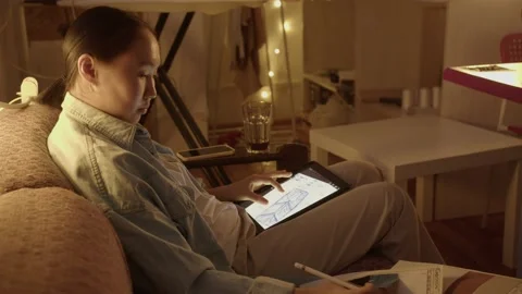 Girl in the workshop Stock Footage 234875658