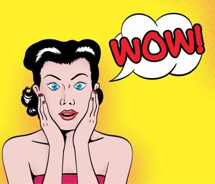 Girl wow expression Stock Illustration
