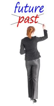 Girl in writing future Stock Photos