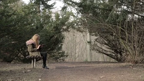 The girl is writing a message on the tablet Stock Footage 73259036