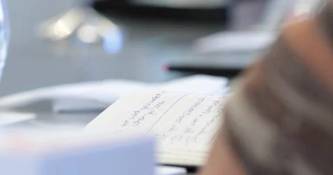 Girl Writing Notes In her Notebook At An Event Stock Footage 96086513