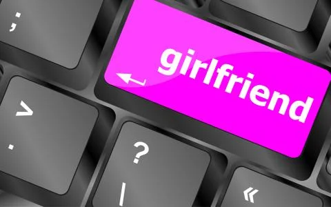 Girlfriend button on computer pc keyboard key Stock Illustration